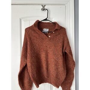 BRAEMAR Long Sleeve Orange Wool Pullover Knit Sweater Men's Size‎ 36